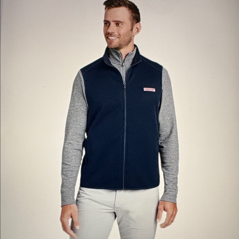 Vineyard Vines Men’s Navy Blue Vest Size Large